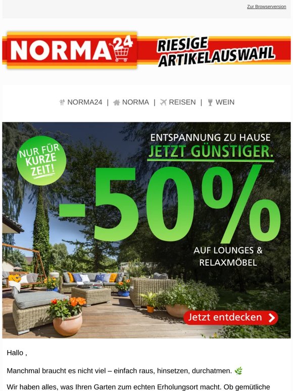 🌿Garten-Sale: Jetzt -50% auf Relaxmöbel sichern!