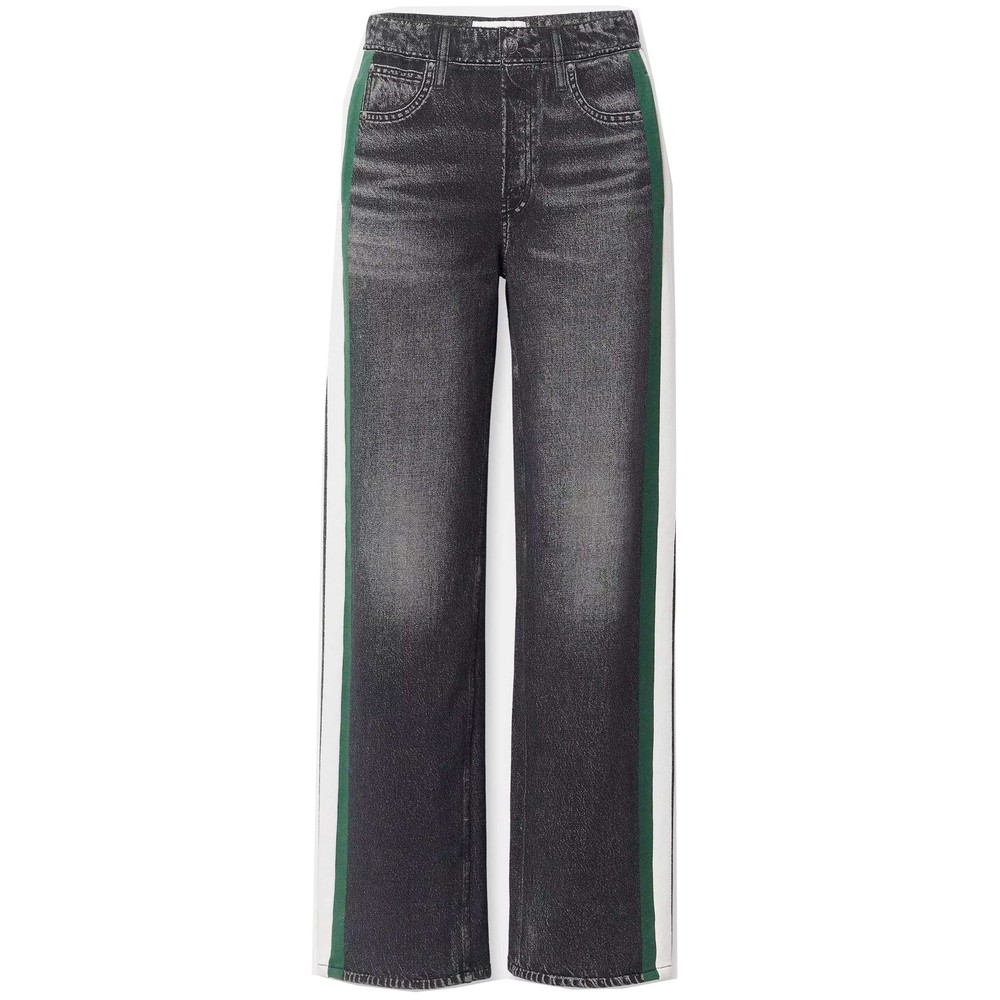 Image of rb Miramar Terry Wide Track Pants - Black/Green