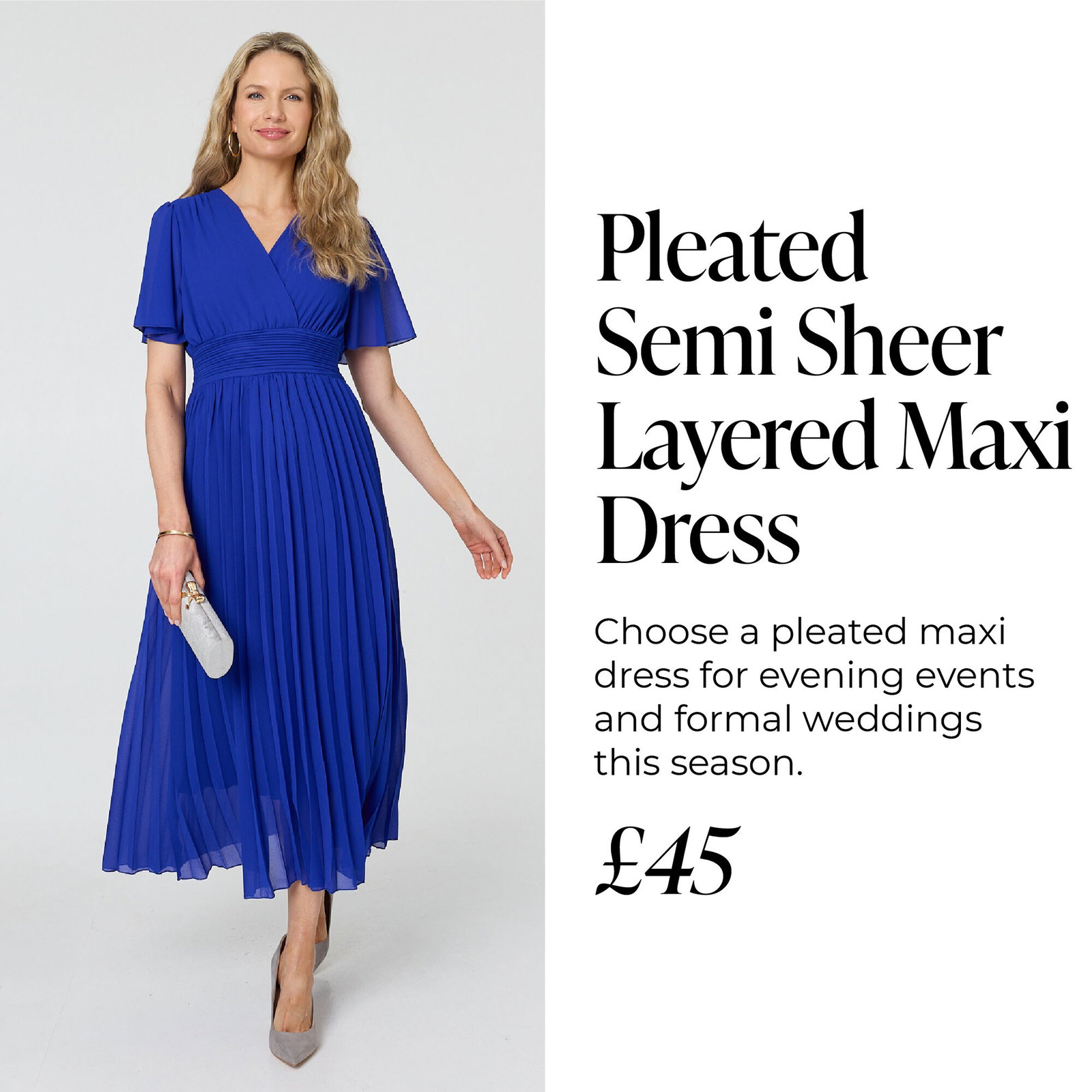 Pleated Semi Sheer Layered Maxi Dress | Shop Now