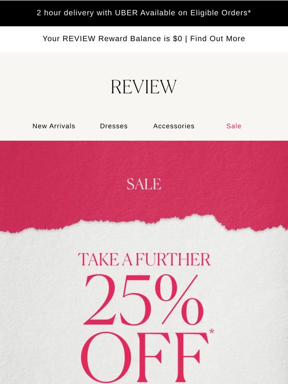 Take a Further 25% Off* Starts Now