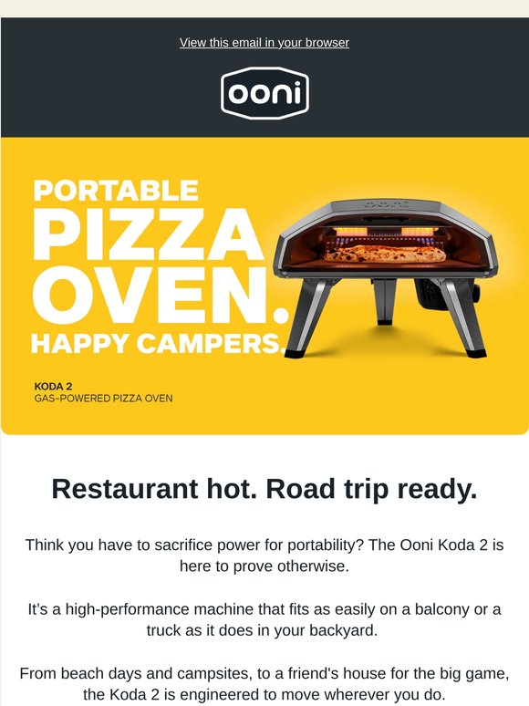 Ooni Koda 2. Pro pizza, portable power.