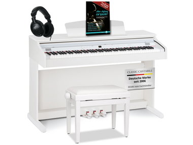 Classic Cantabile DP-50 WM E-Piano Weiß matt Set