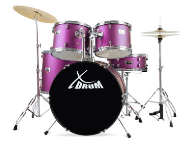 XDrum Semi 22" Standard Schlagzeug Satin Purple Sparkle inkl. Schule