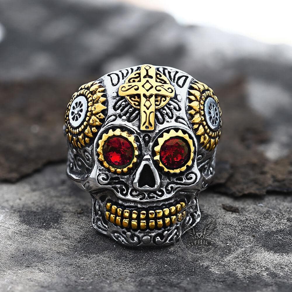 Image of Kapala Stainless Steel Sugar Skull Ring