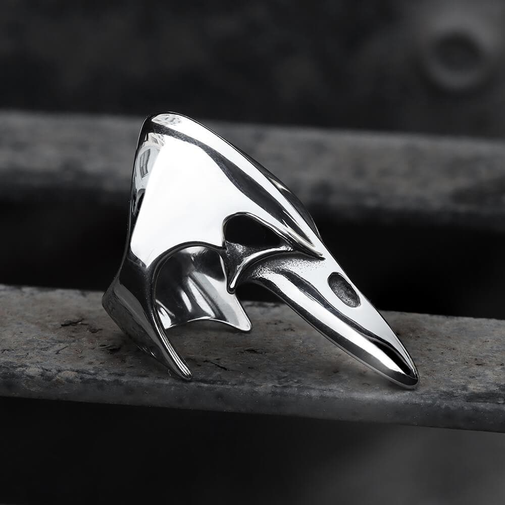 Image of Crow Head Stainless Steel Beast Ring
