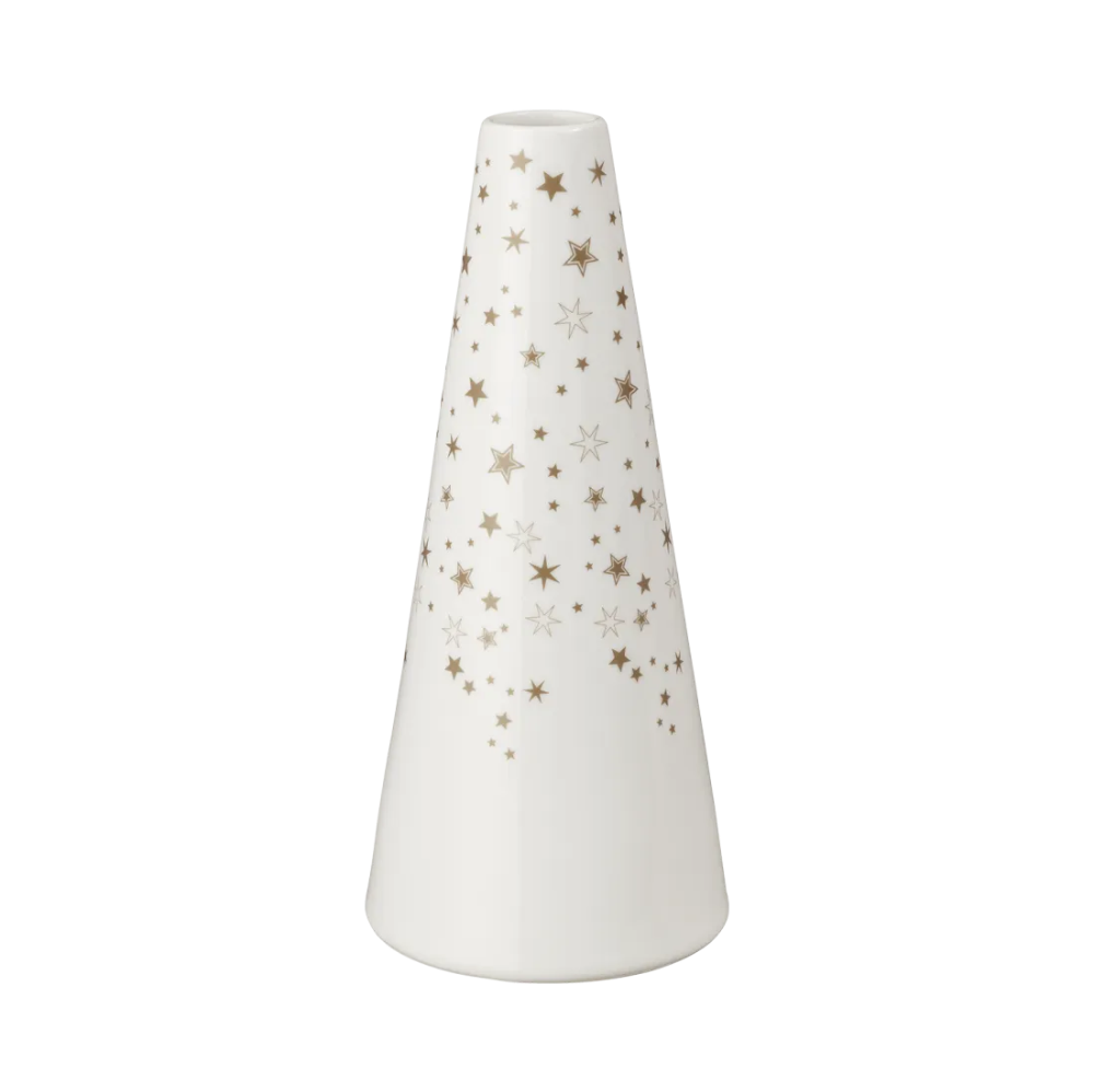 White Stars Large Conical Vase