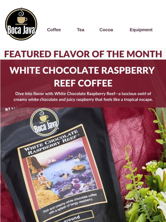 A Luxurious Twist: White Chocolate Raspberry Reef Coffee ⛱️ 🌊