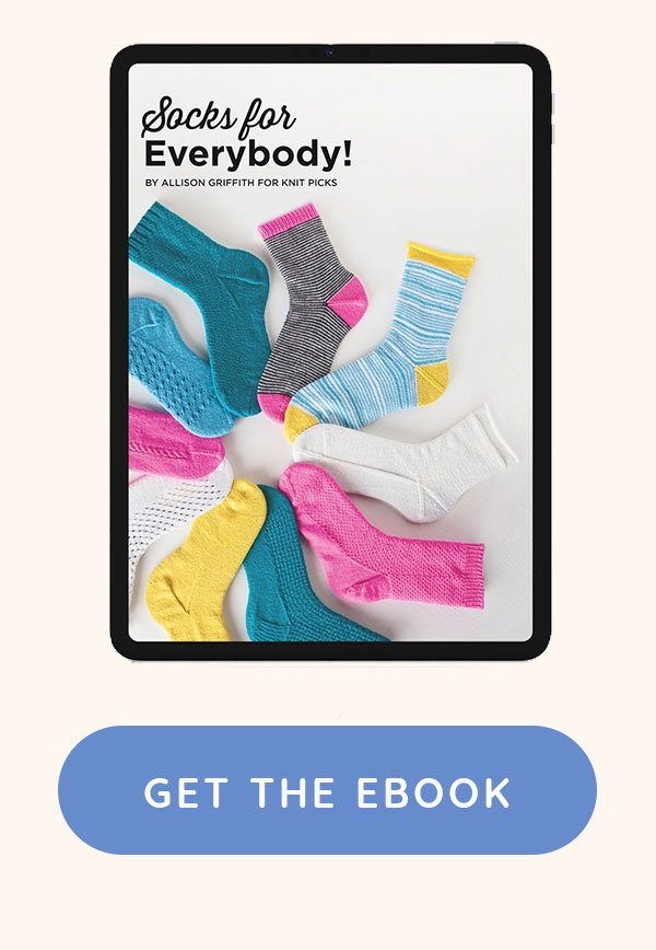 Image: And ebook featuring knit socks. Text: Get the eBook >>