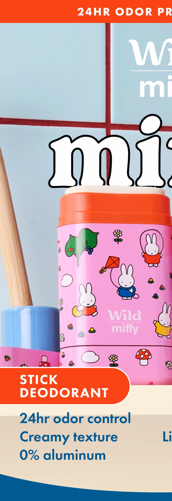 Miffy Deodorant: 24h odor control, 98% natural origin, 0% aluminium