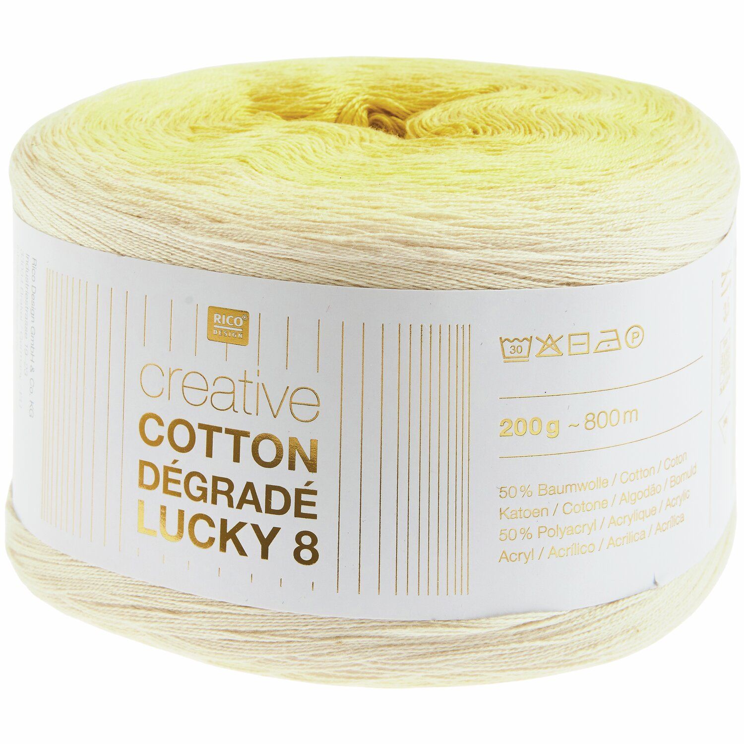 Creative Cotton Dégradé Lucky 8 Zitrone