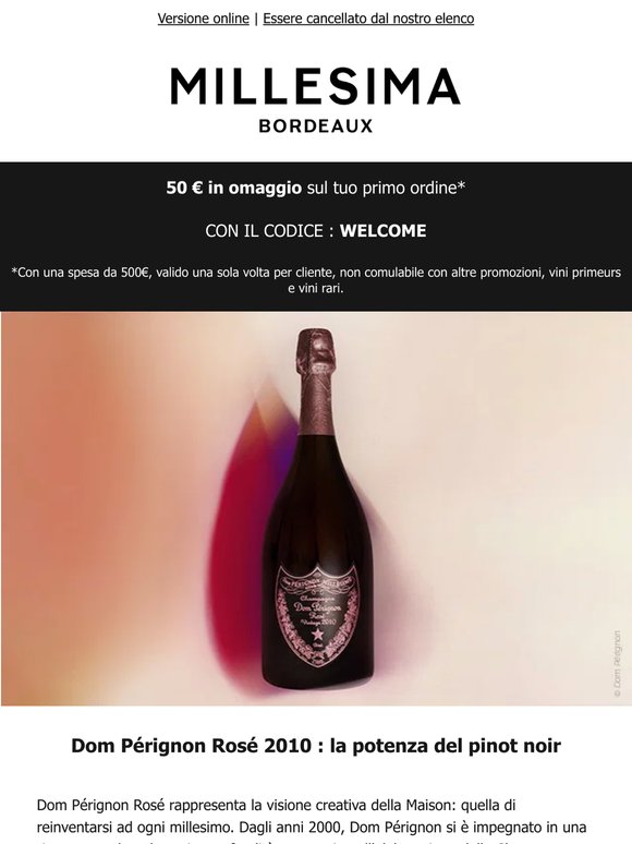 Novità : Dom Pérignon Vintage Rosé 2010