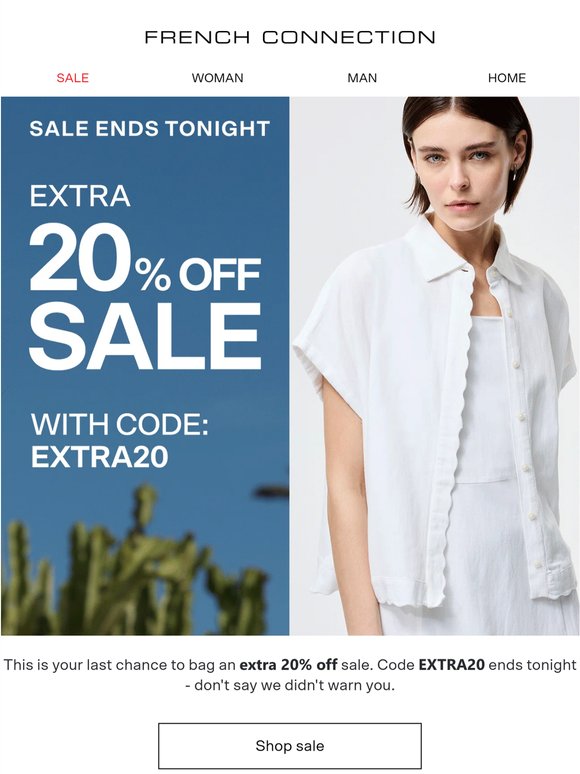 Last call: Extra 20% off sale ⏳