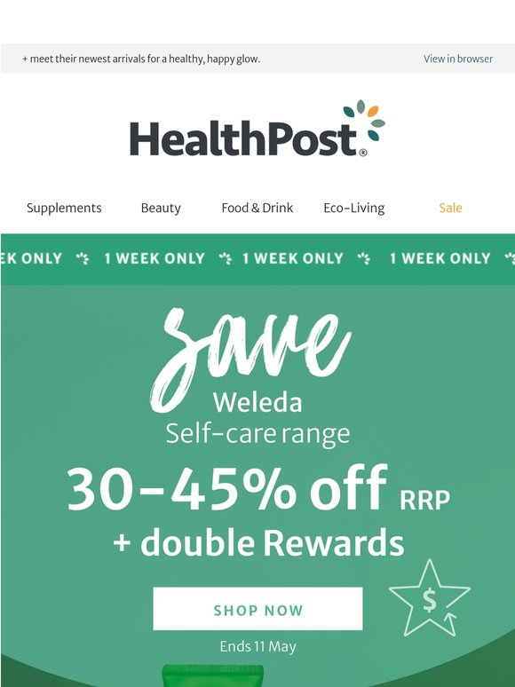 Weleda self-care range: 30-45% off + 2x Rewards this way ✨