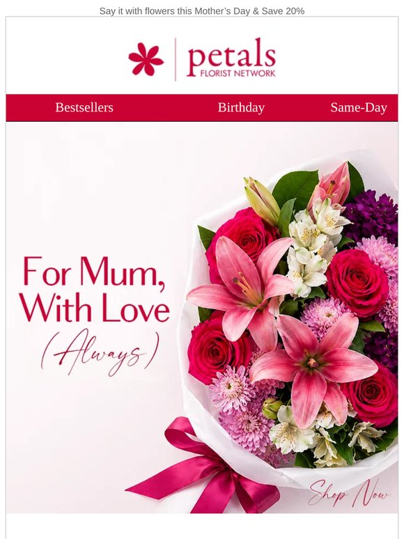 Say It with Flowers 💐 20% Off for Mother's Day