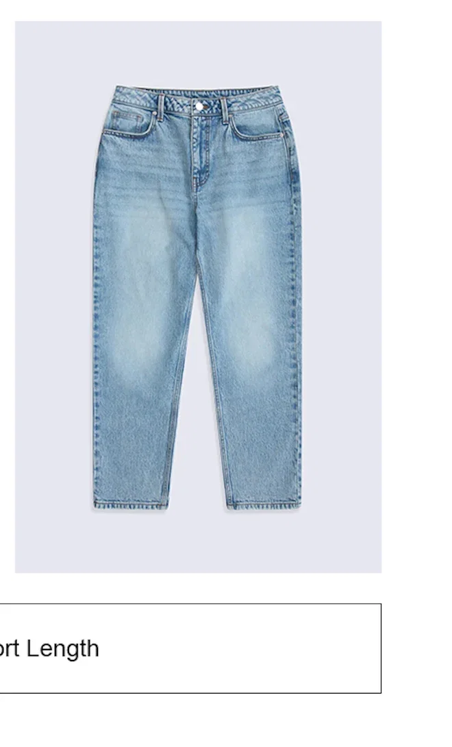 High waisted Straight Leg Womens Jeans Short Length