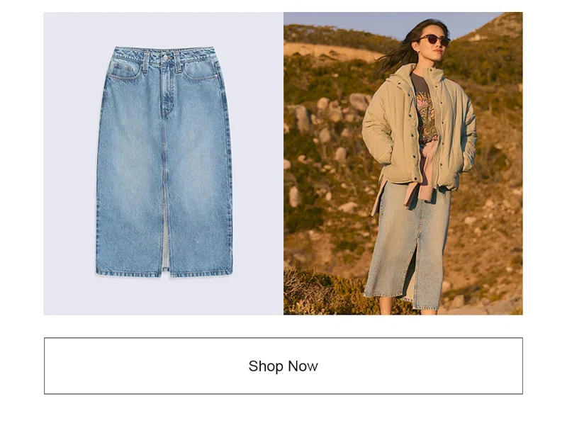 Womens Denim Midi Skirt