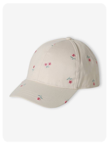 Mädchen Cap mit Stickerei - wollweiß