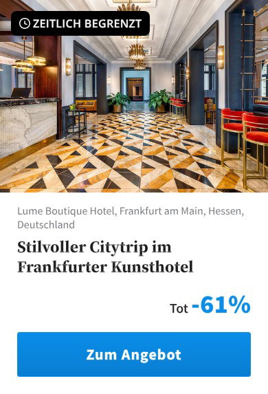Stilvoller Citytrip im Frankfurter Kunsthotel