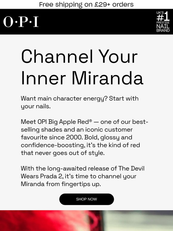 "Big Apple Red® screams the Devil Wears Prada" (C)