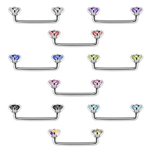 Lix Silicone Spikes Vibrator Tongue Ring Black and White 14G
