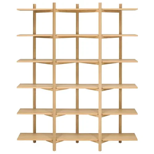 Scaffale alto Zig Zag, rovere