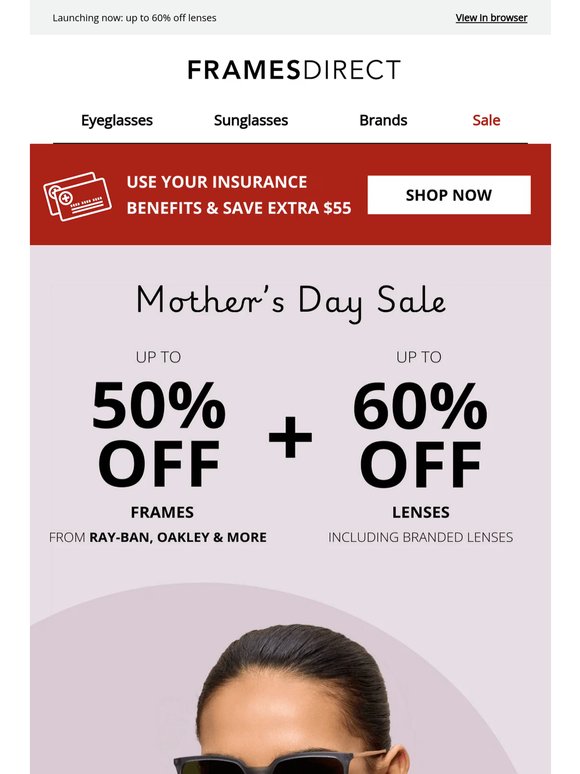 Look what we just unlocked for Mom: up to 50% off frames