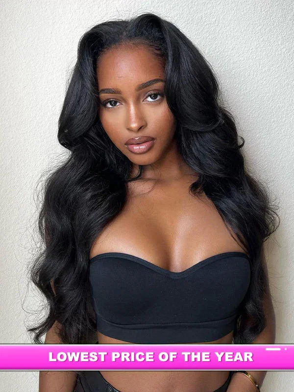 Wavymy Body Wave Wear Go Glueless Wigs Pre-bleached 6x4 Transparent Lace Closure Wig