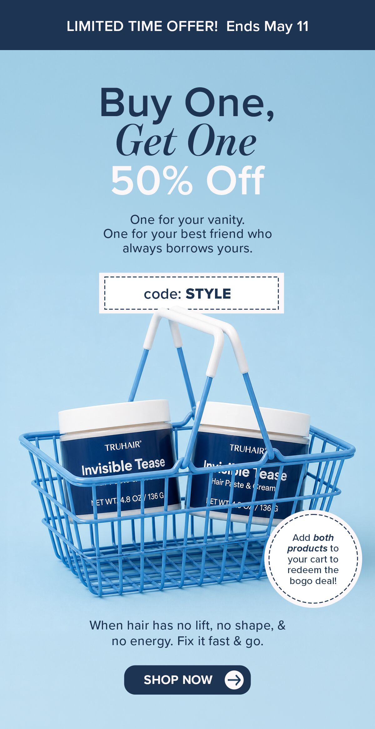 Buy One, Get One 50% Off