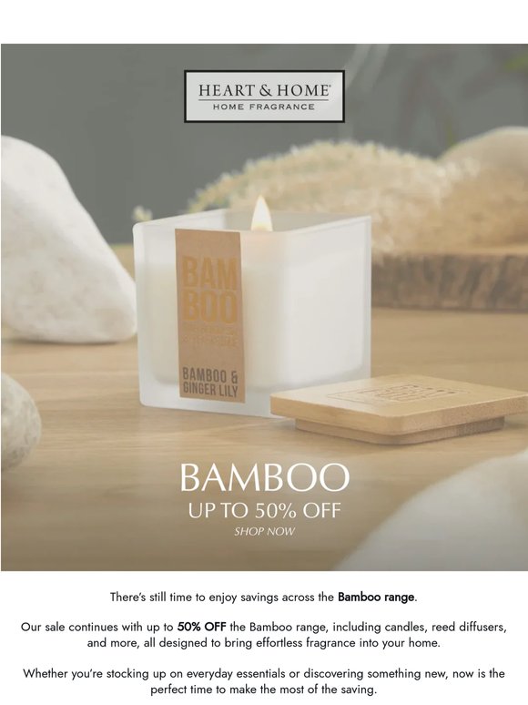 Up to 50% Off Bamboo Continues