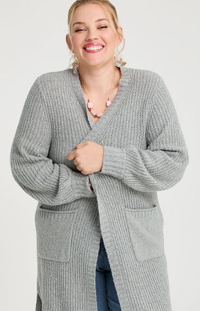 Longline Pocket Rib Cardigan