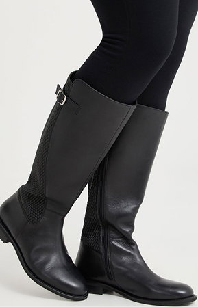 Leather Stretch Knee Boot