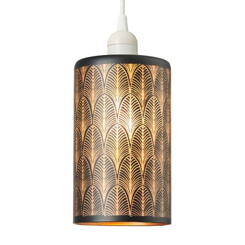 Patty Patterned Glass Easy to Fit Shade - Black