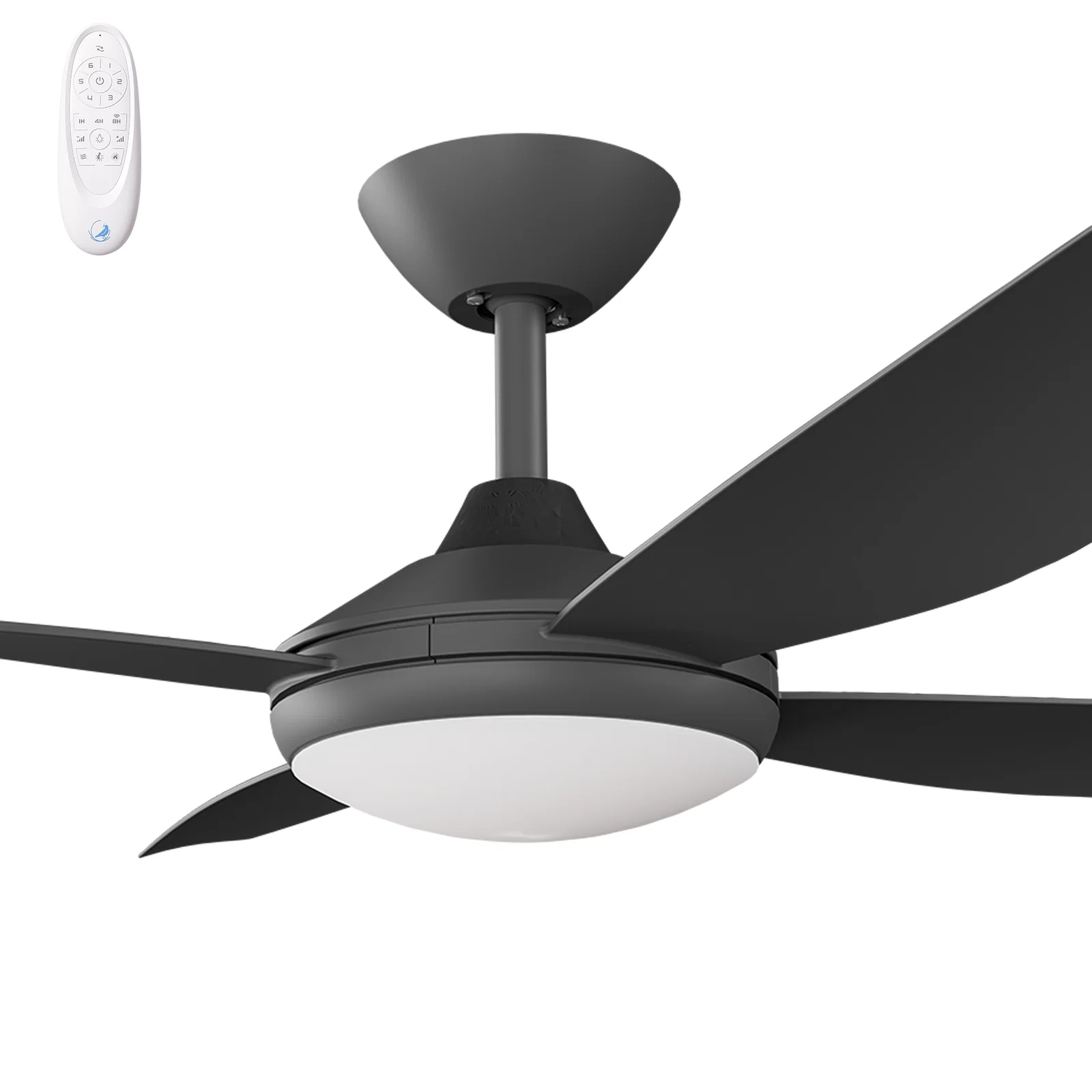 Calibo Vanga 48" DC Smart Ceiling Fan with LED Light and Remote Control - Black
