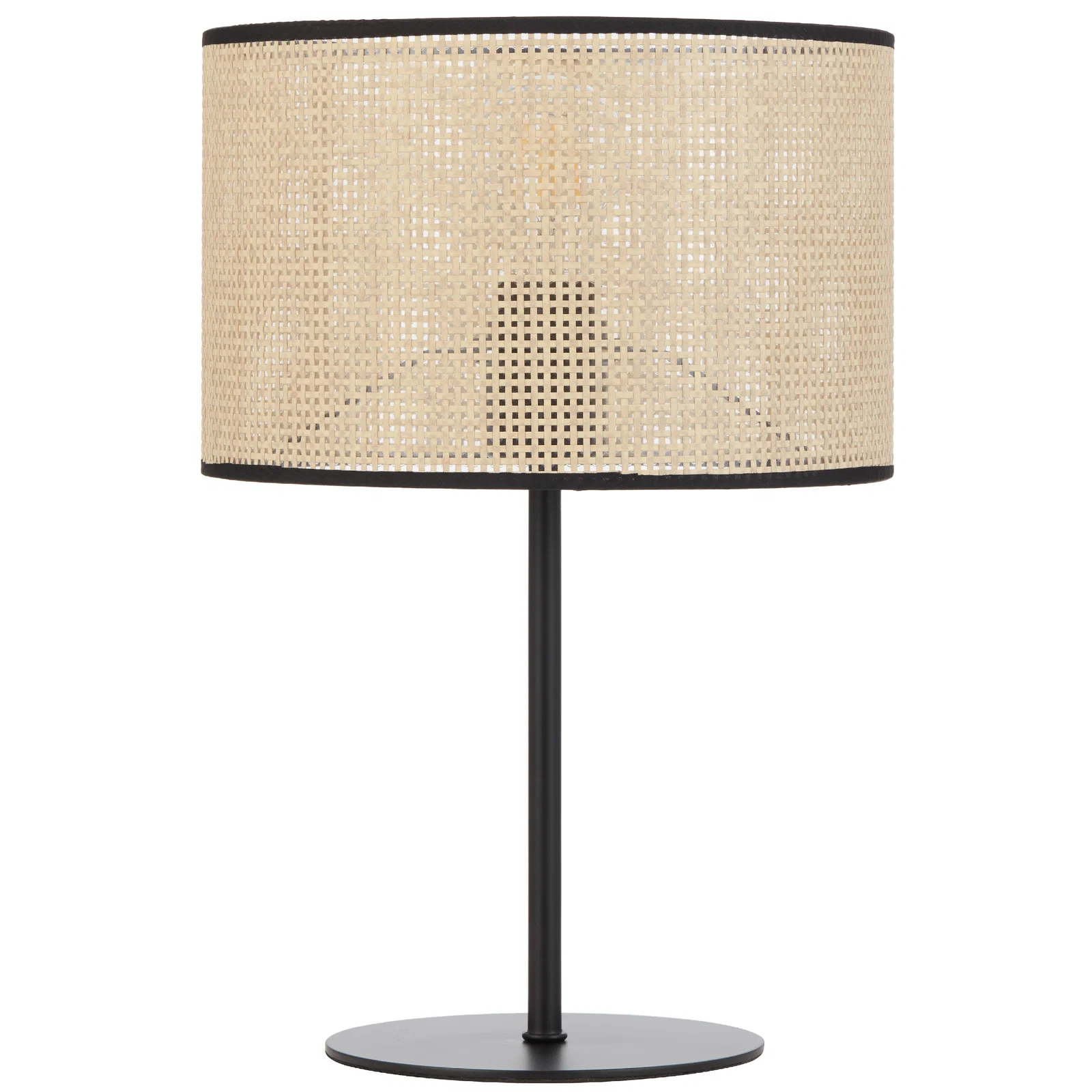 Telbix Velice Woven Paper Raffia Table Lamp with Metal Base Black and Natural