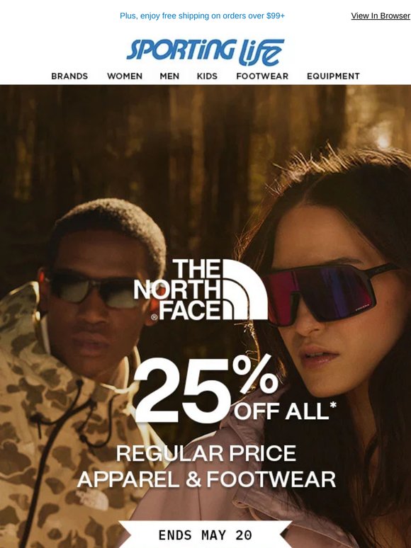 25% Off The North Face Apparel & Footwear Favourites