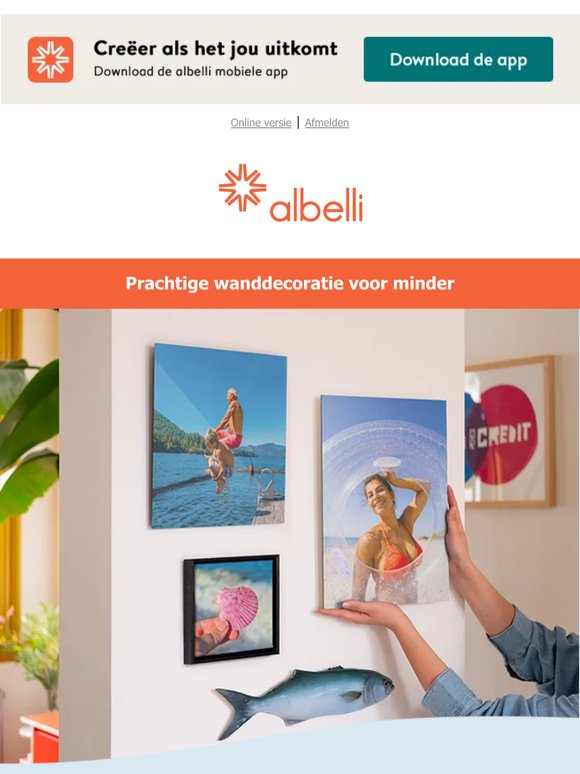 Maak wanddecoratie met -30% vanaf € 40 🖼️