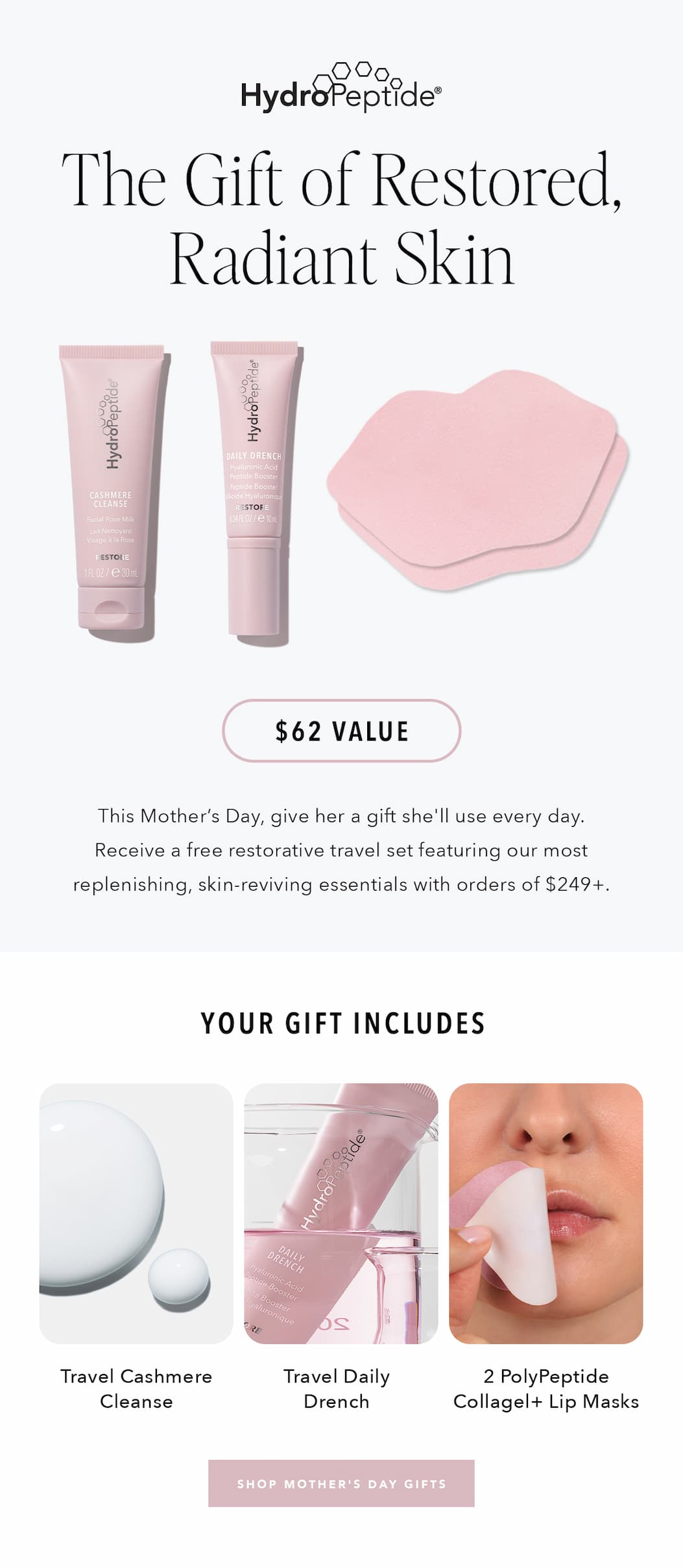 Free Mother's Day Gift Set - free restorative travel set with any $249+ order