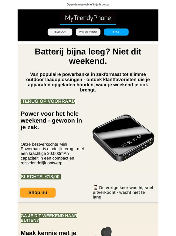 Terug op voorraad: Onze populaire Mini Powerbank