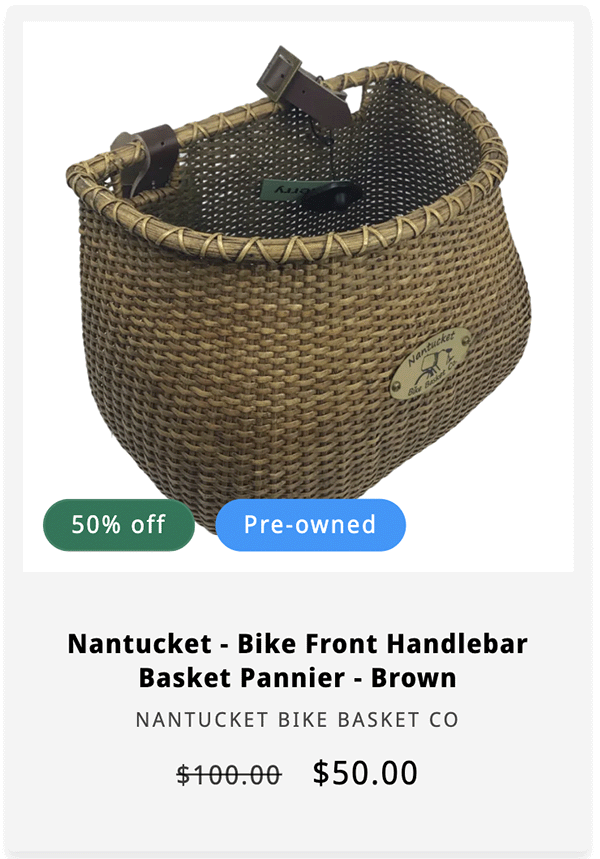 Nantucket - Bike Front Handlebar Basket - Brown