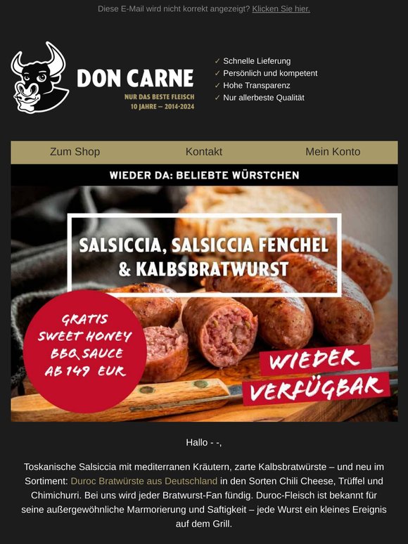 Neue Würstchen & DEAL DES MONATS