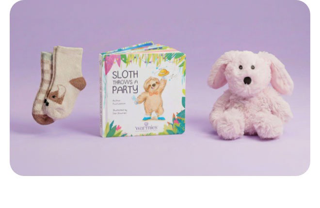 Easter Basket Warmies Bundle on a purple background. Shop Now.