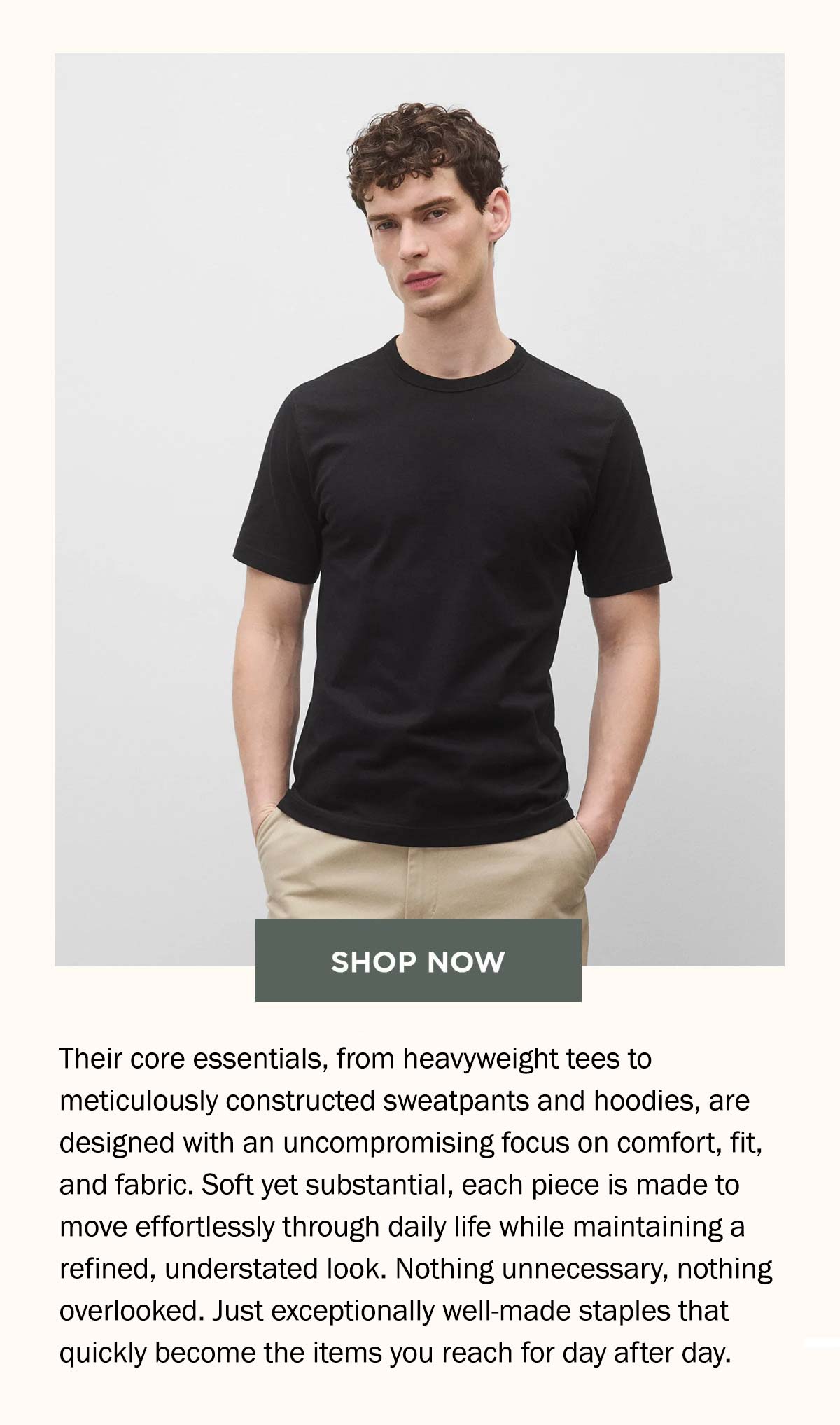 Man wearing black t-shirt