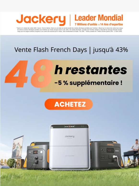 French Days ⚡ -5 % en plus pour abonnés | 48 h vite !