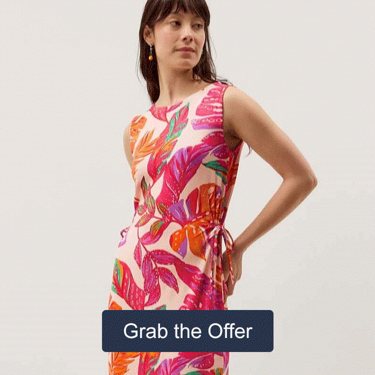 Monsoon Poppy Palm Print Jersey Dress