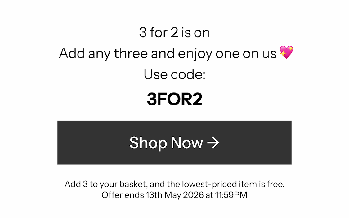 3 for 2 on selected full price products