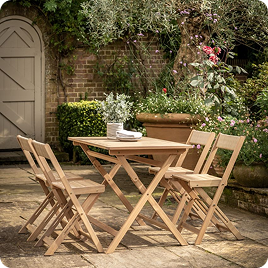 Carefree Foldaway Outdoor Dining Set in Natural