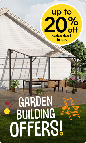 up to 20% off garden buildings