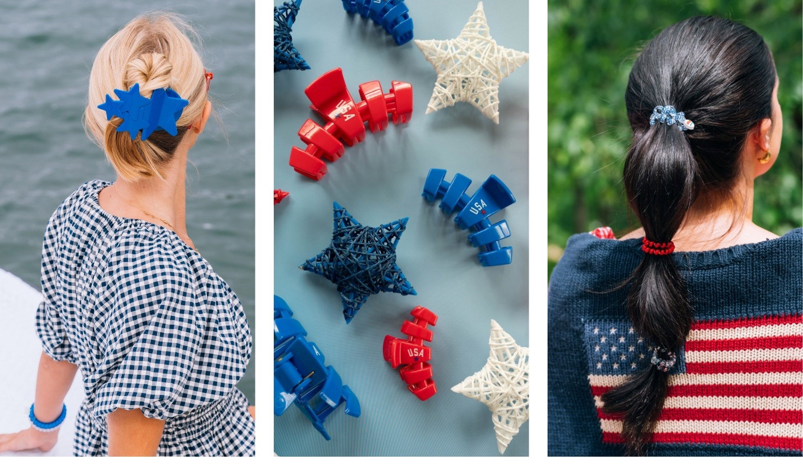 TELETIES Americana Hair Ties and Hair Clips