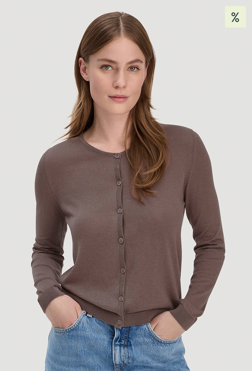 Strickjacke Regular aus TENCEL™ Lyocell mit Bio-Baumwolle