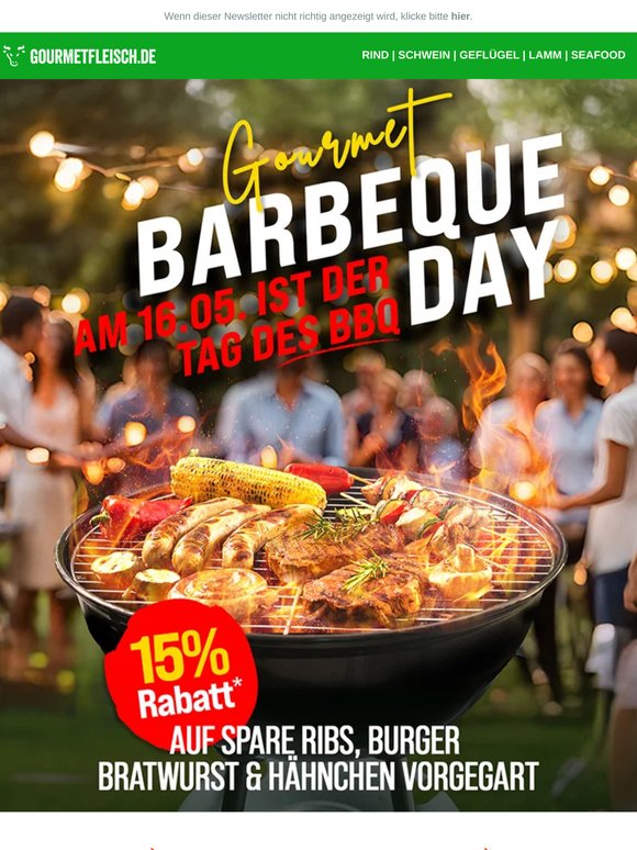 🔥 BBQ Day! Spare Ribs, Burger & Bratwurst jetzt günstiger